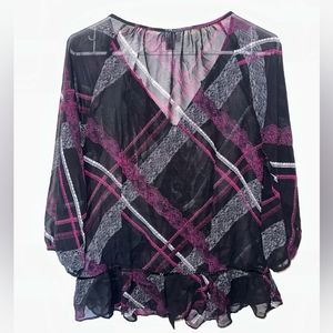 Worthington Sheer Blouse Women's Medium